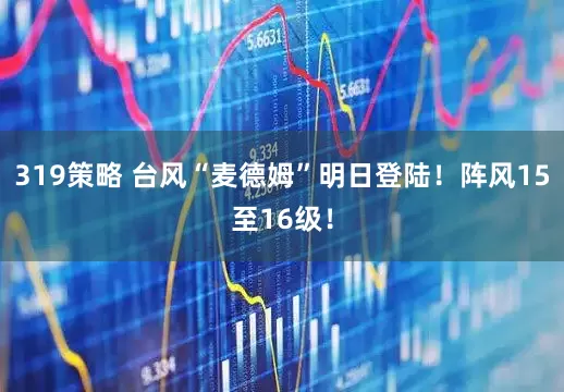 319策略 台风“麦德姆”明日登陆！阵风15至16级！